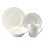 Set para Cena Empire Simply White, de Cerámica de Gres, 16 Piezas